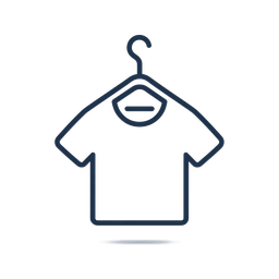 Apparel service icon showing garments